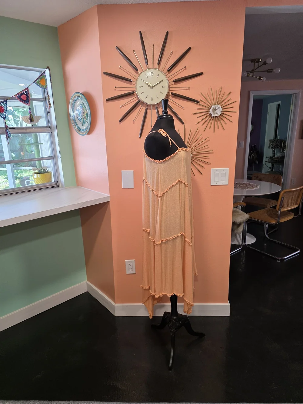 Free People FP Beach Avalon Ruffle Peach Maxi Dress